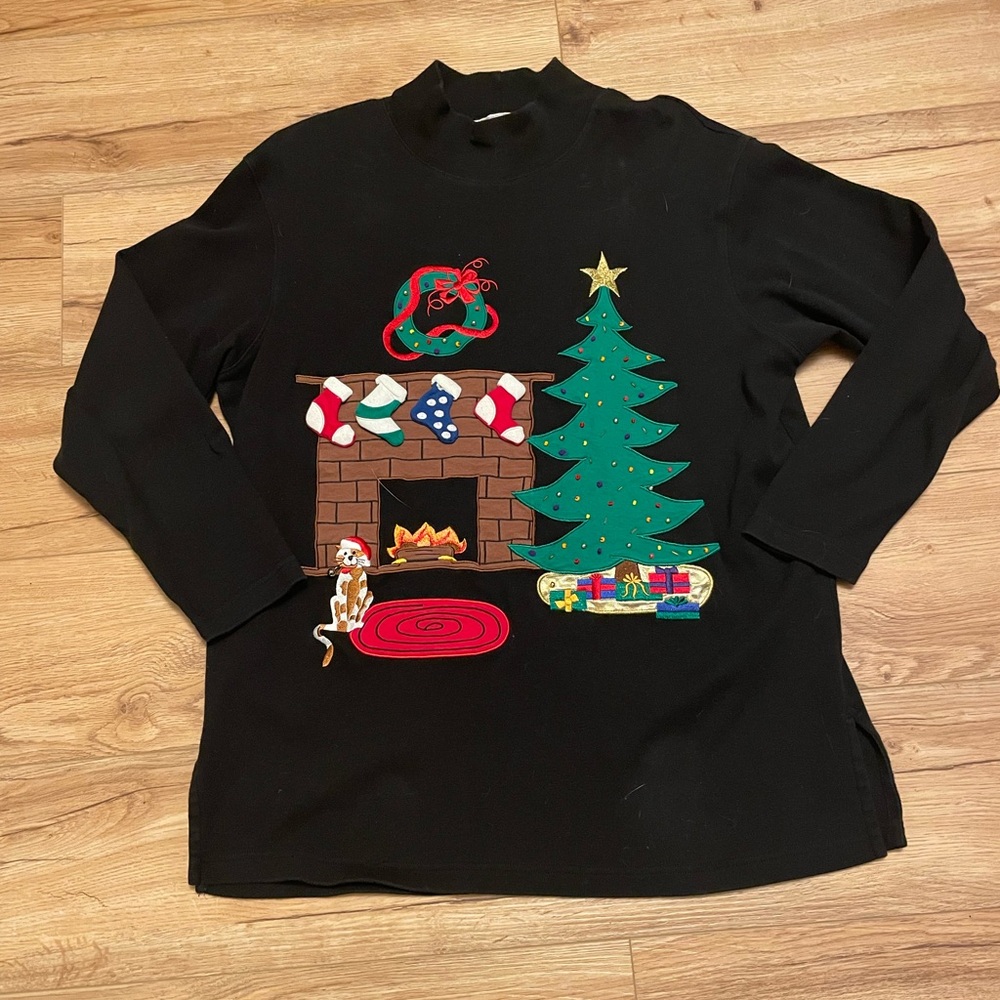 Vintage 3D Christmas Turtleneck